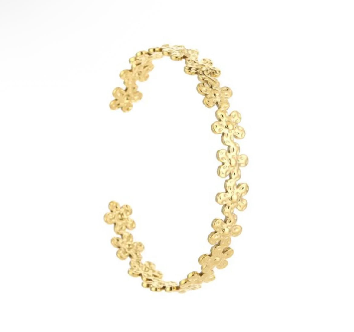 Flowers bangle gold