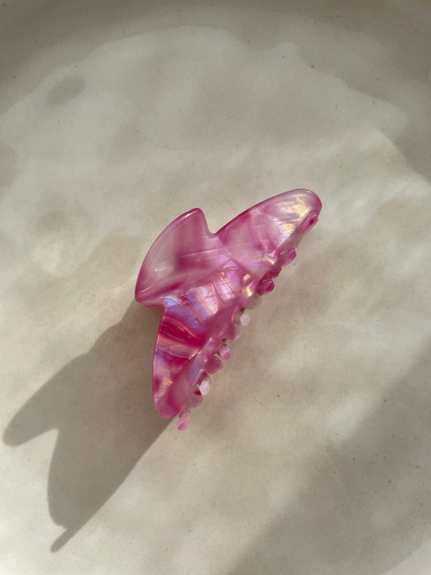 Haarclip small fell roze