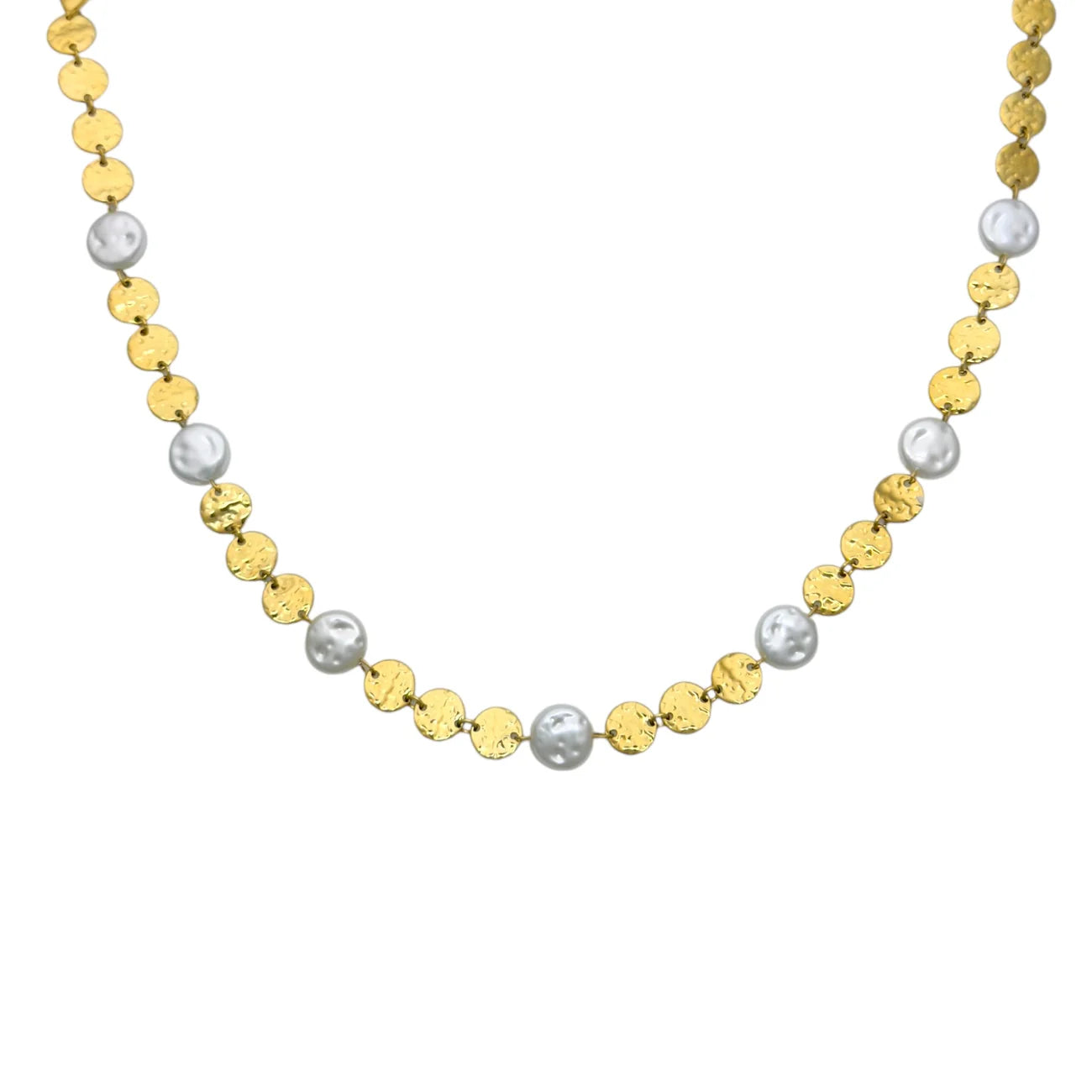 Cirkel pearl necklace gold