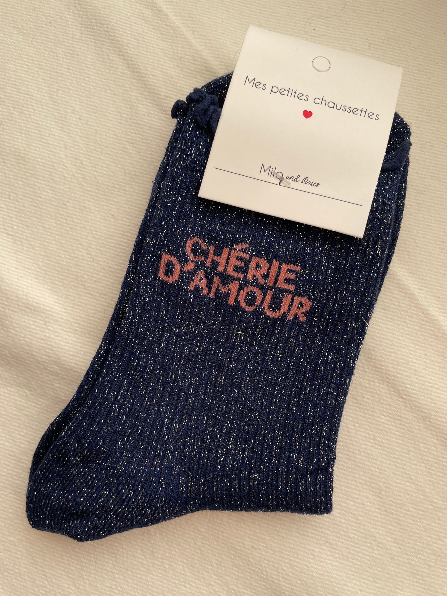 Glitter soks navy chérie d'amour