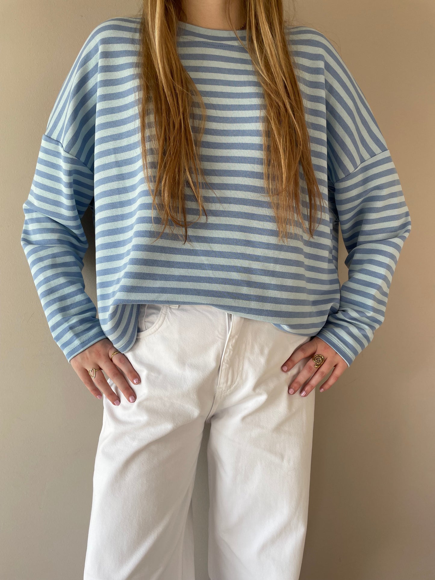 Stripes t-shirt blauw