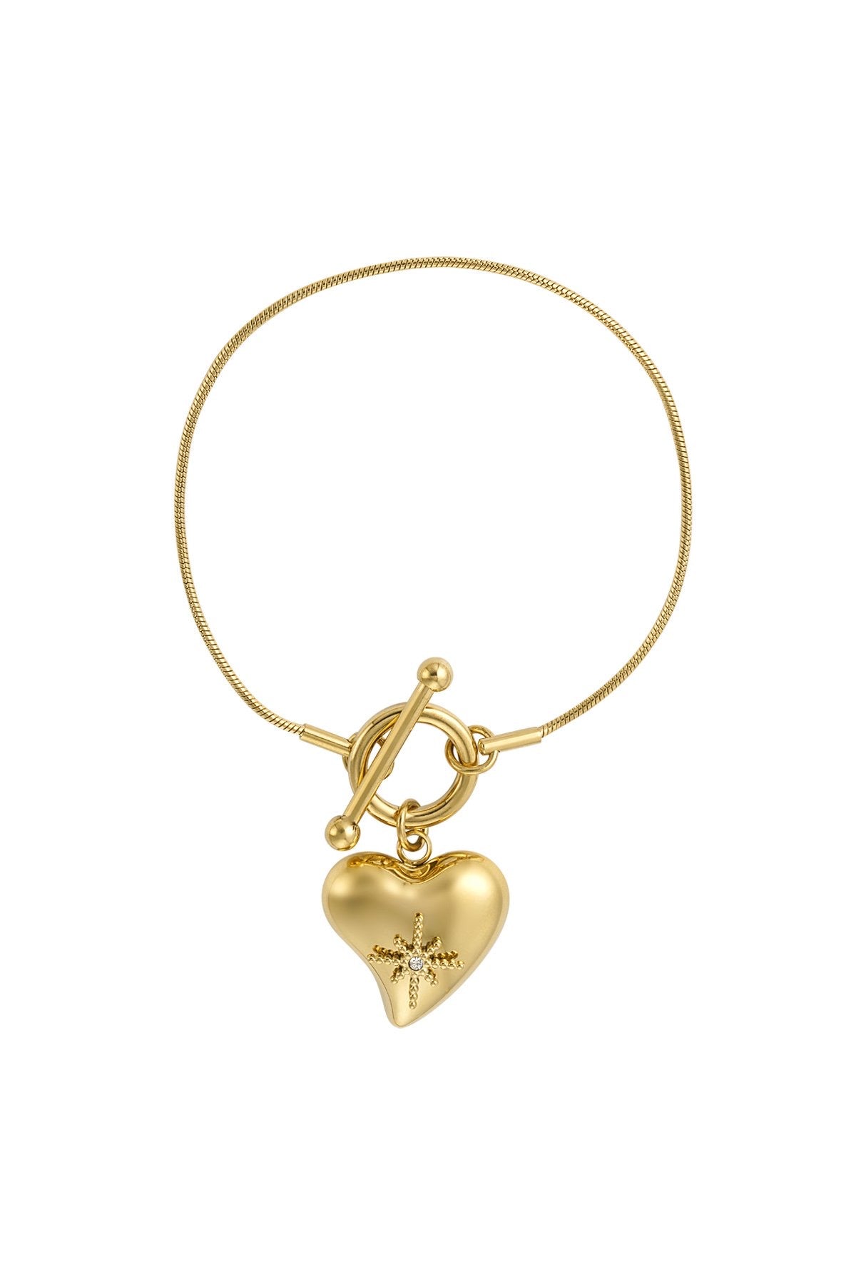 Heart chain bracelet gold