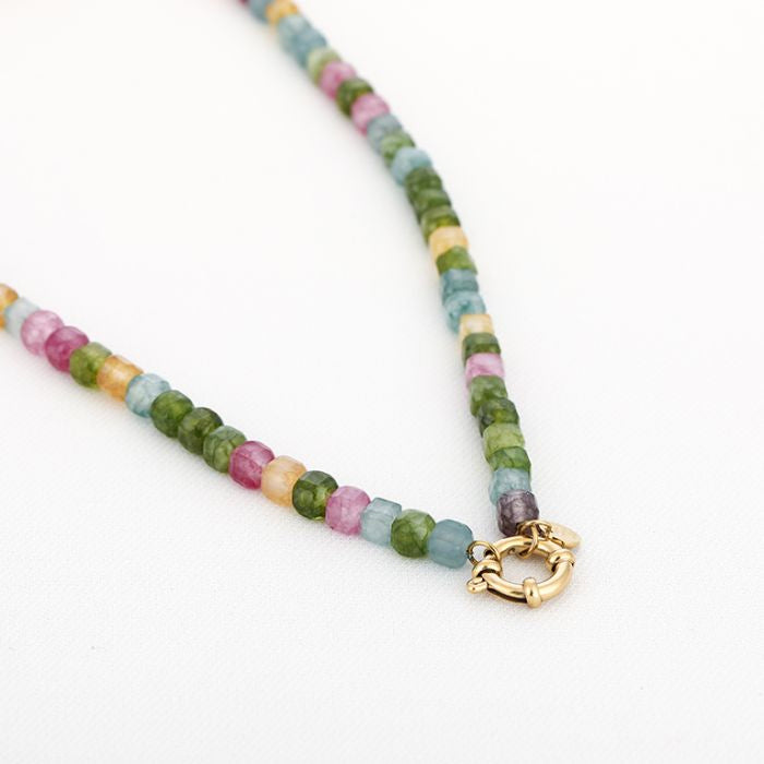 Colorful stone necklace