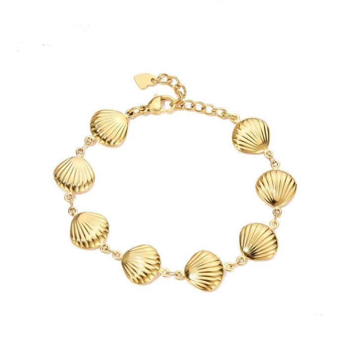 Multiple shell bracelet gold