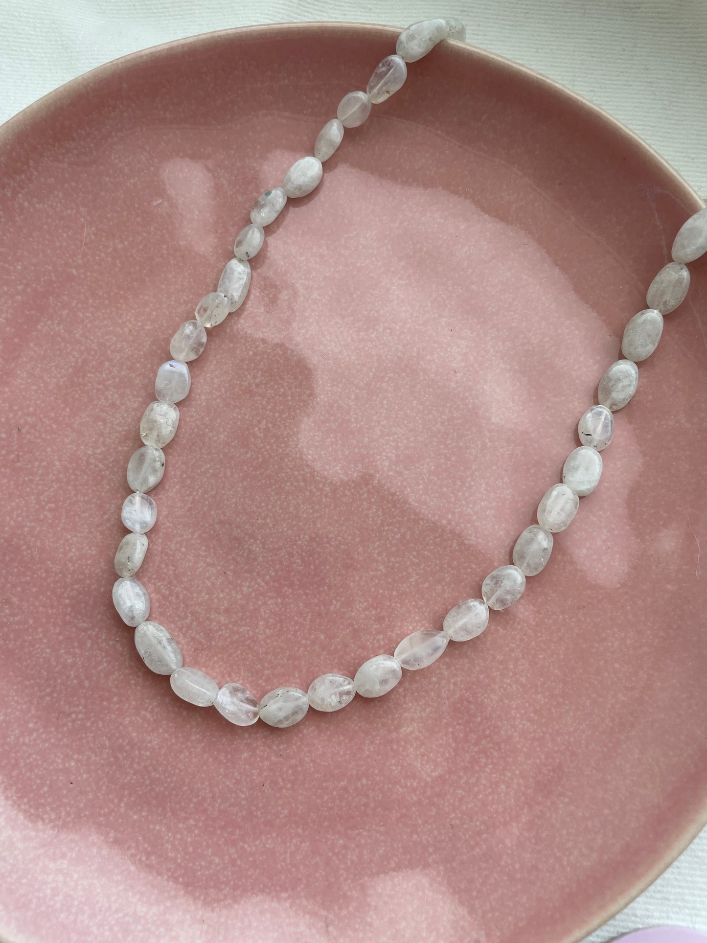 Stone necklace white Bergkristal