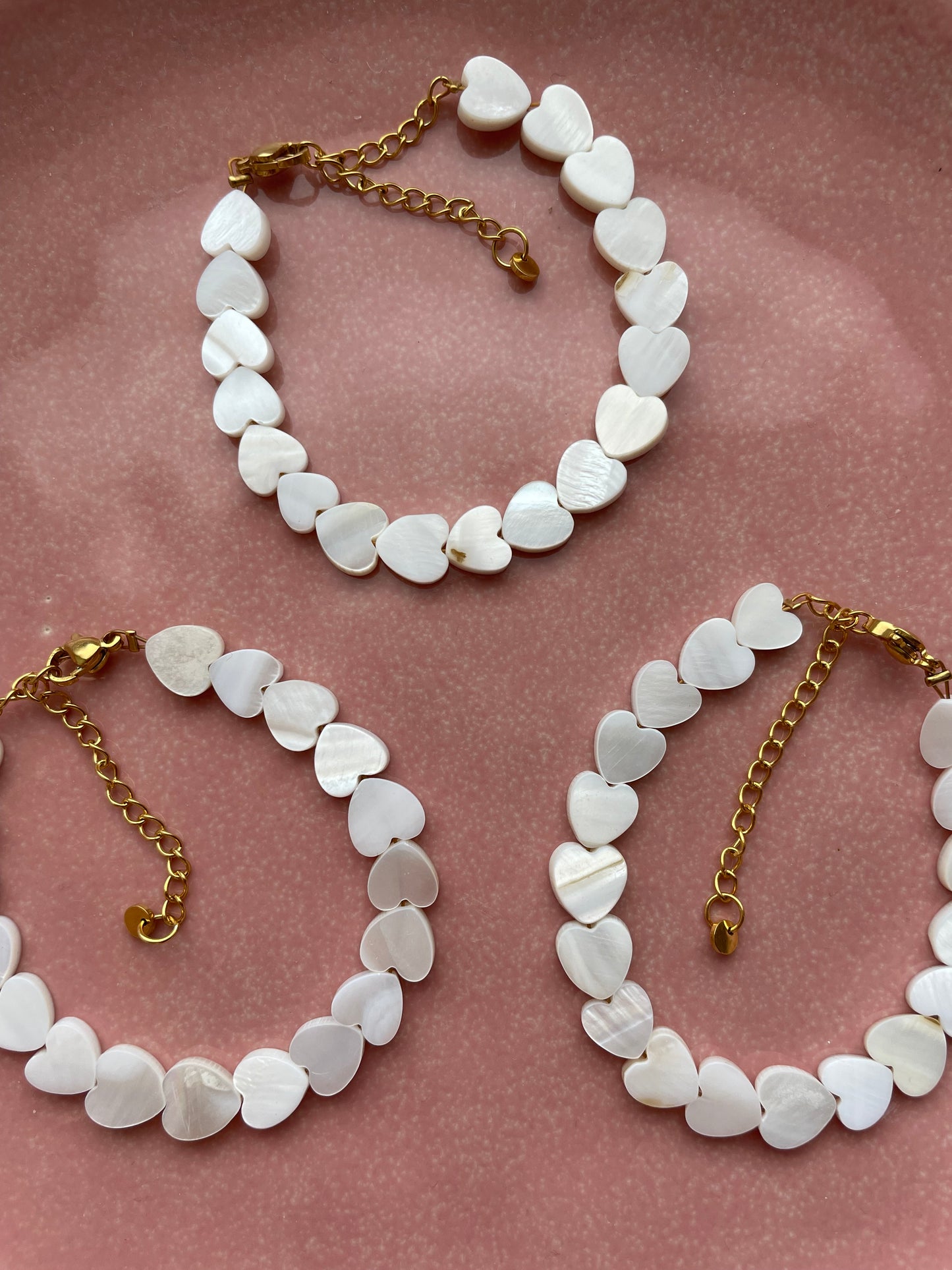 Heart shell bracelet gold