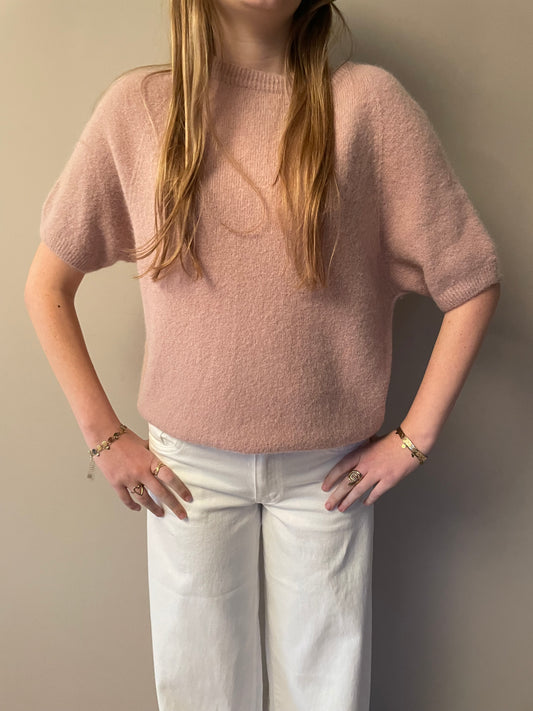 Short sleeve trui roze