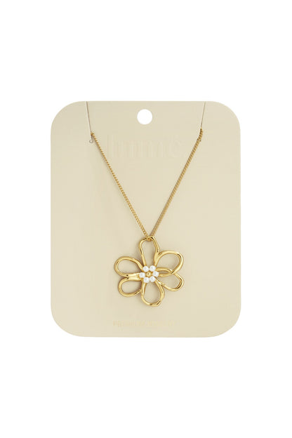 Big flower long necklace