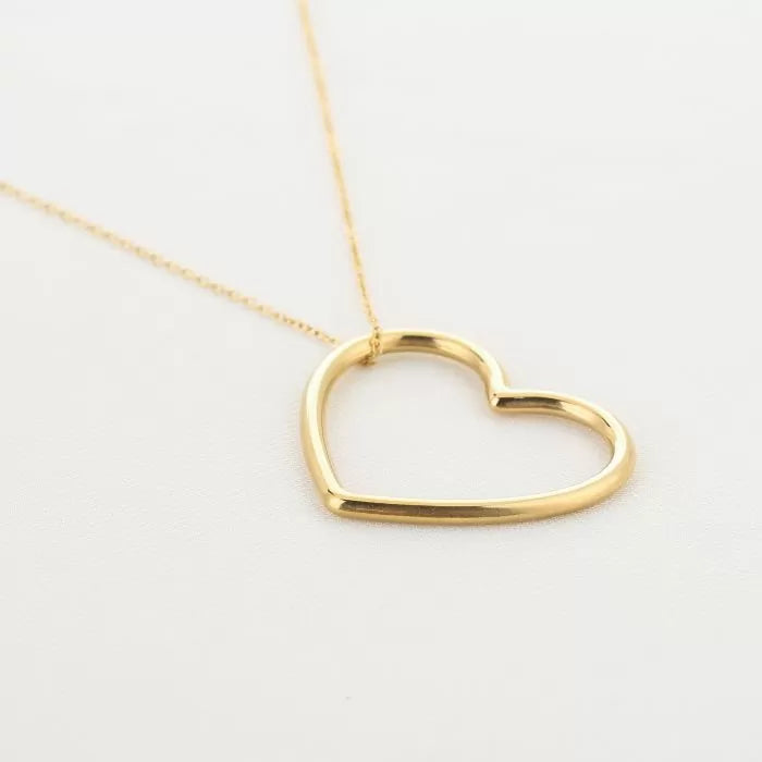 Big charm heart necklace gold