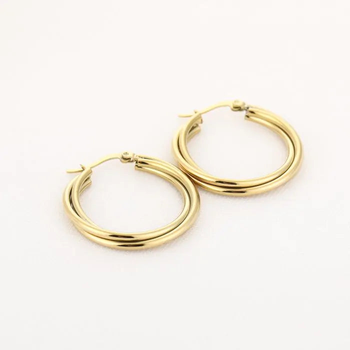 Triple swirl hoops gold