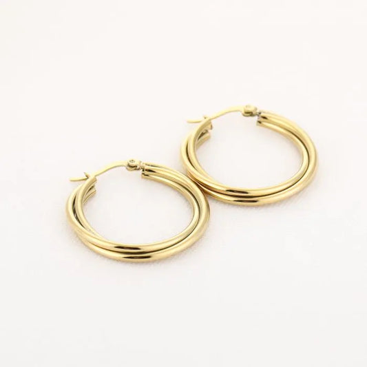 Triple swirl hoops gold