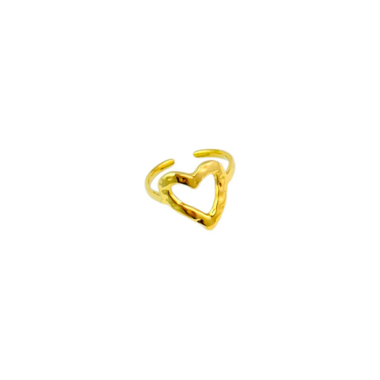 Open heart ring gold