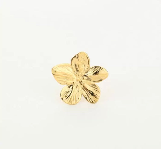 Big flower ring gold