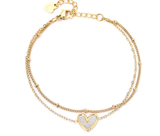 Shell hearts bracelet gold