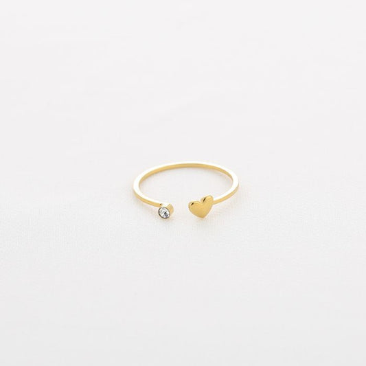 Mini heart diamond ring gold