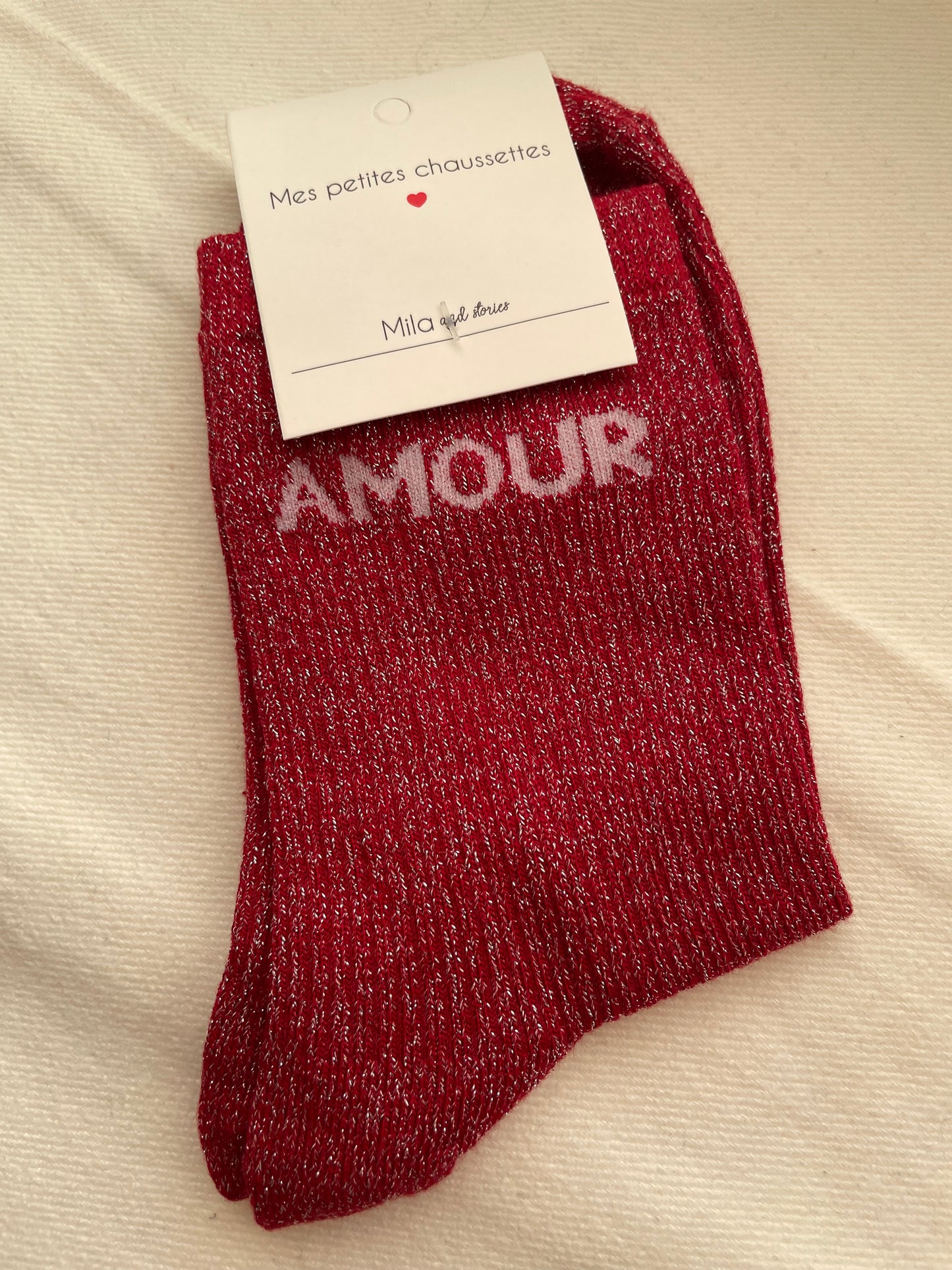 Glitter soks rood amour