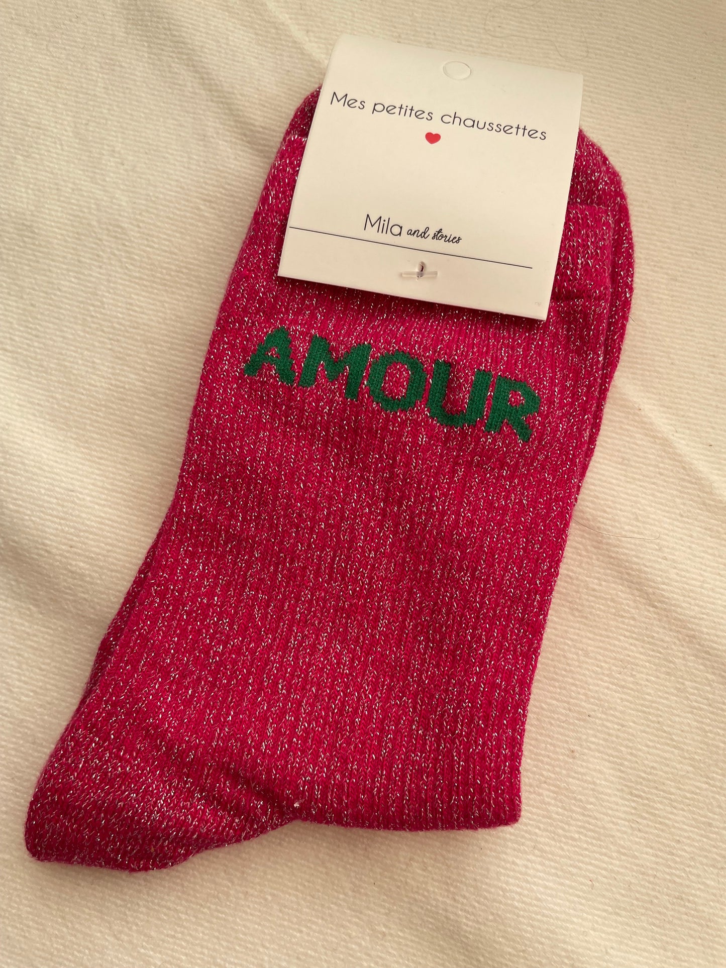 Glitter soks roze amour