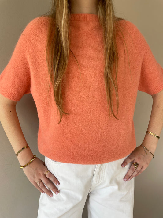 Short sleeve trui zalm