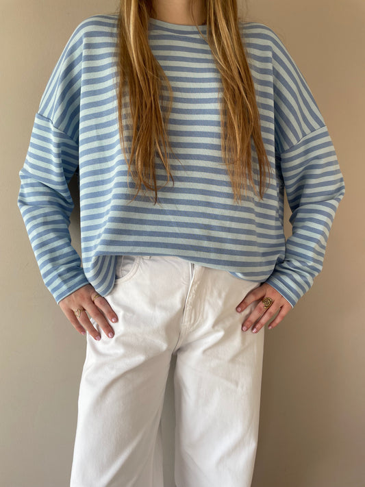 Stripes t-shirt blauw