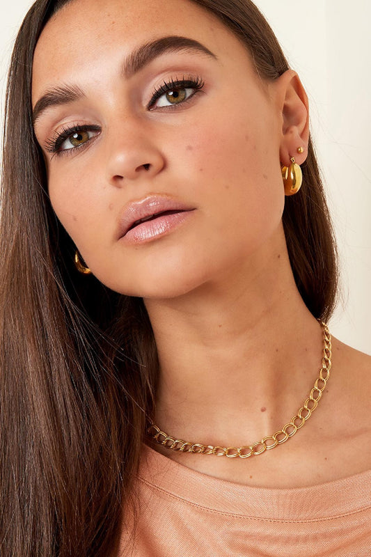 Double chain necklace gold