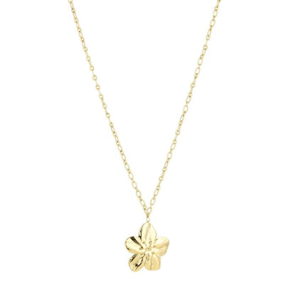 Long flower necklace gold