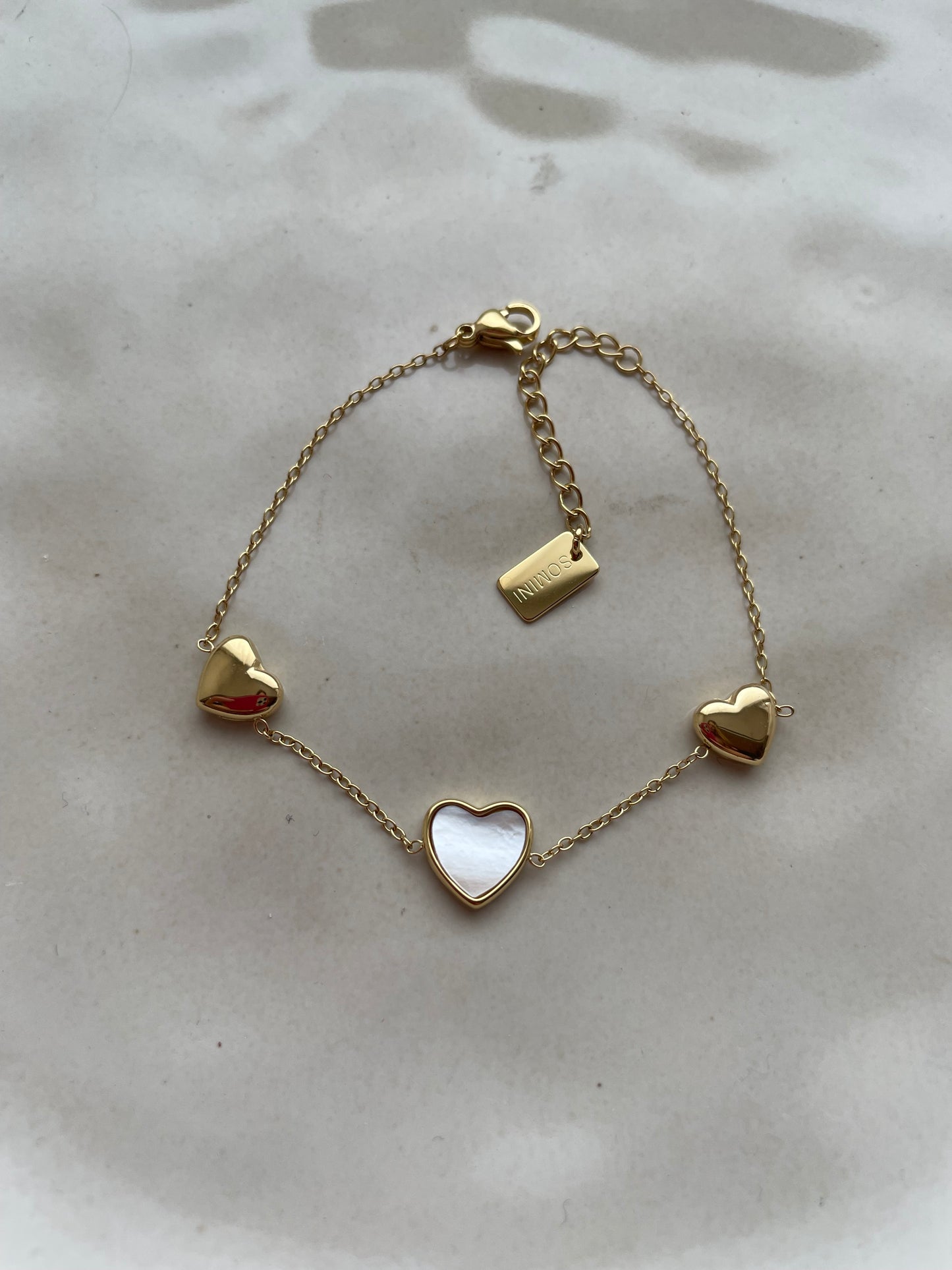 Shine hearts bracelet gold