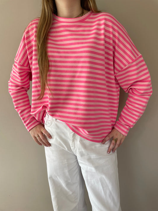 Stripes t-shirt roze