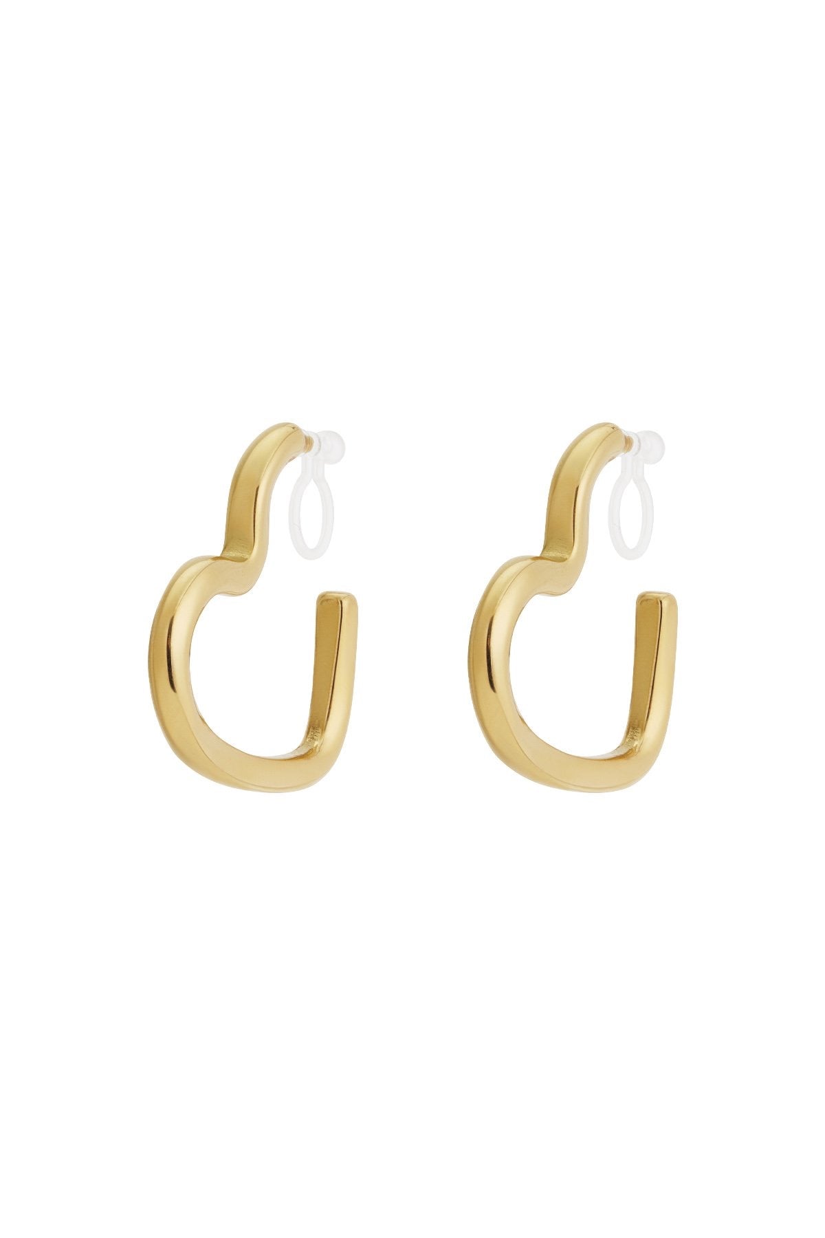 Clip heart hoops gold