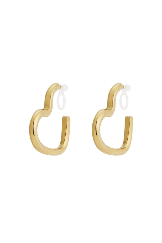 Clip heart hoops gold