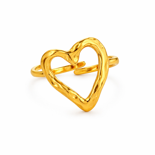 Big heart ring gold