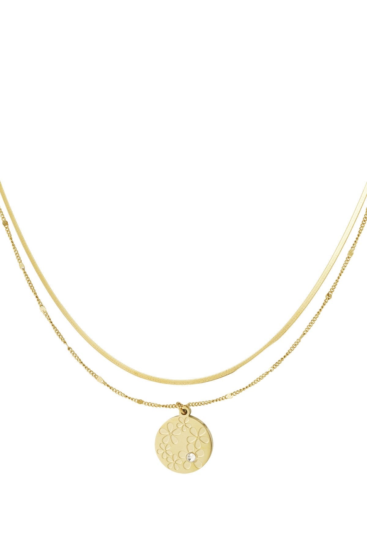 Flower garden necklace gold