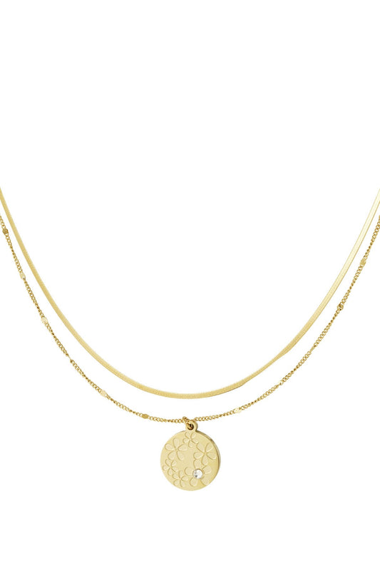 Flower garden necklace gold