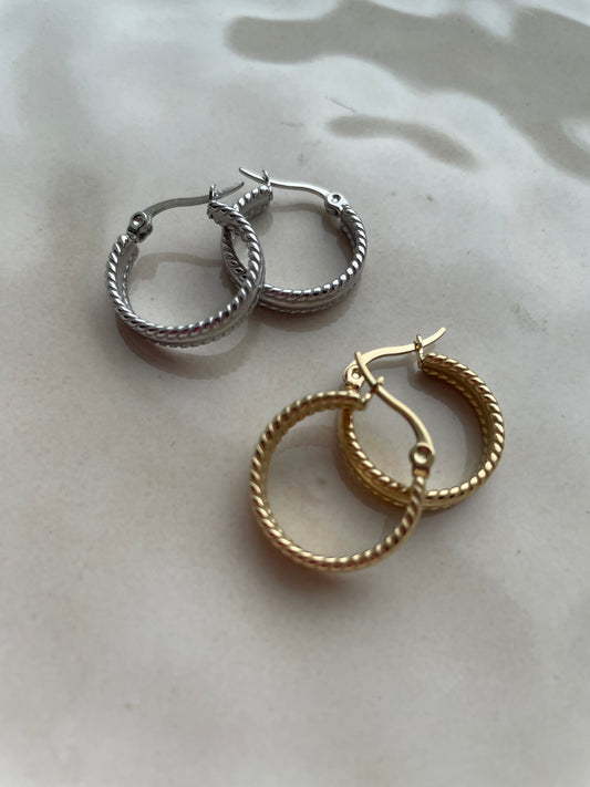 Printed hoops gold