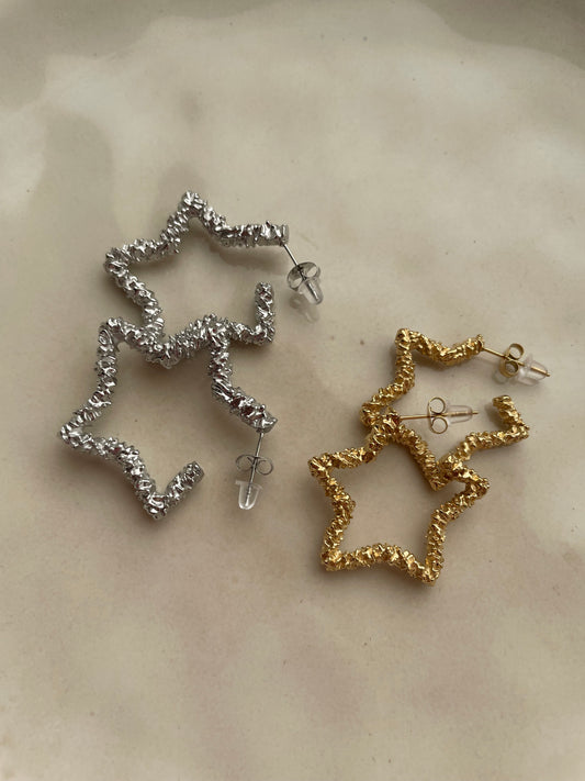 Star hoops gold