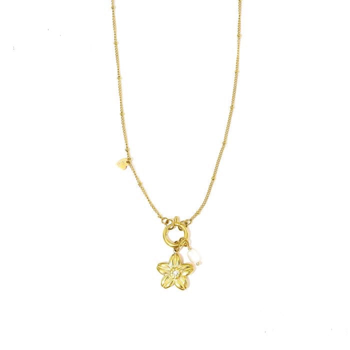 Flower power necklace gold