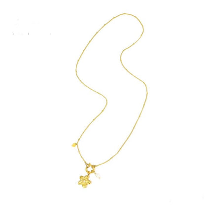 Flower power necklace gold