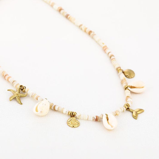 Sand summer necklace gold