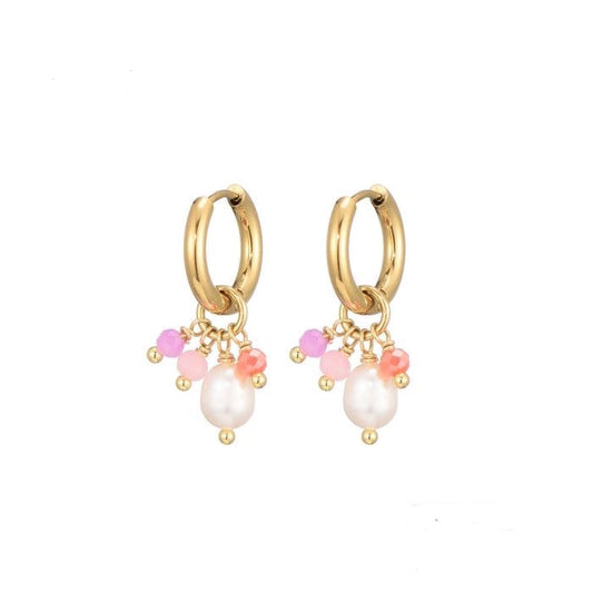 Pearl earrings gold