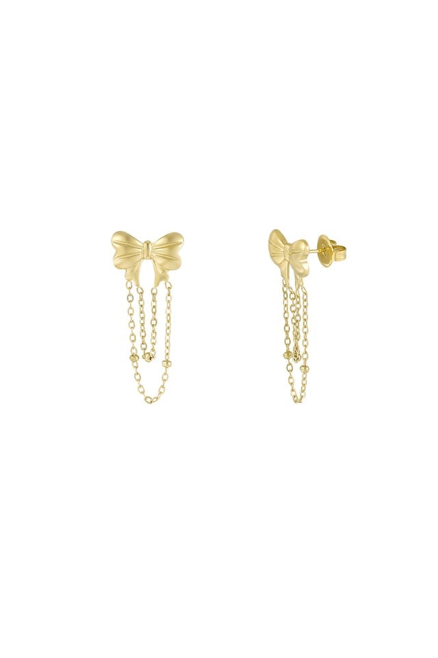 Bow earrings gold