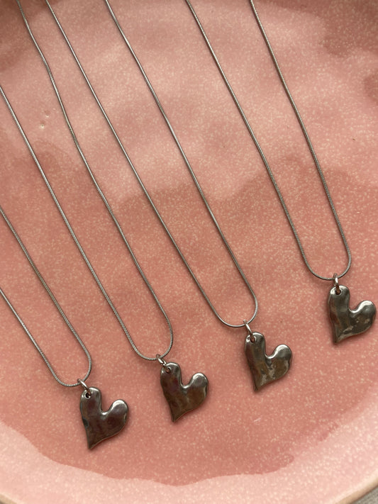 Heart necklace silver
