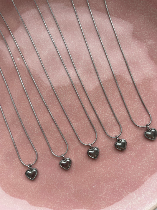 Heart necklace smal silver